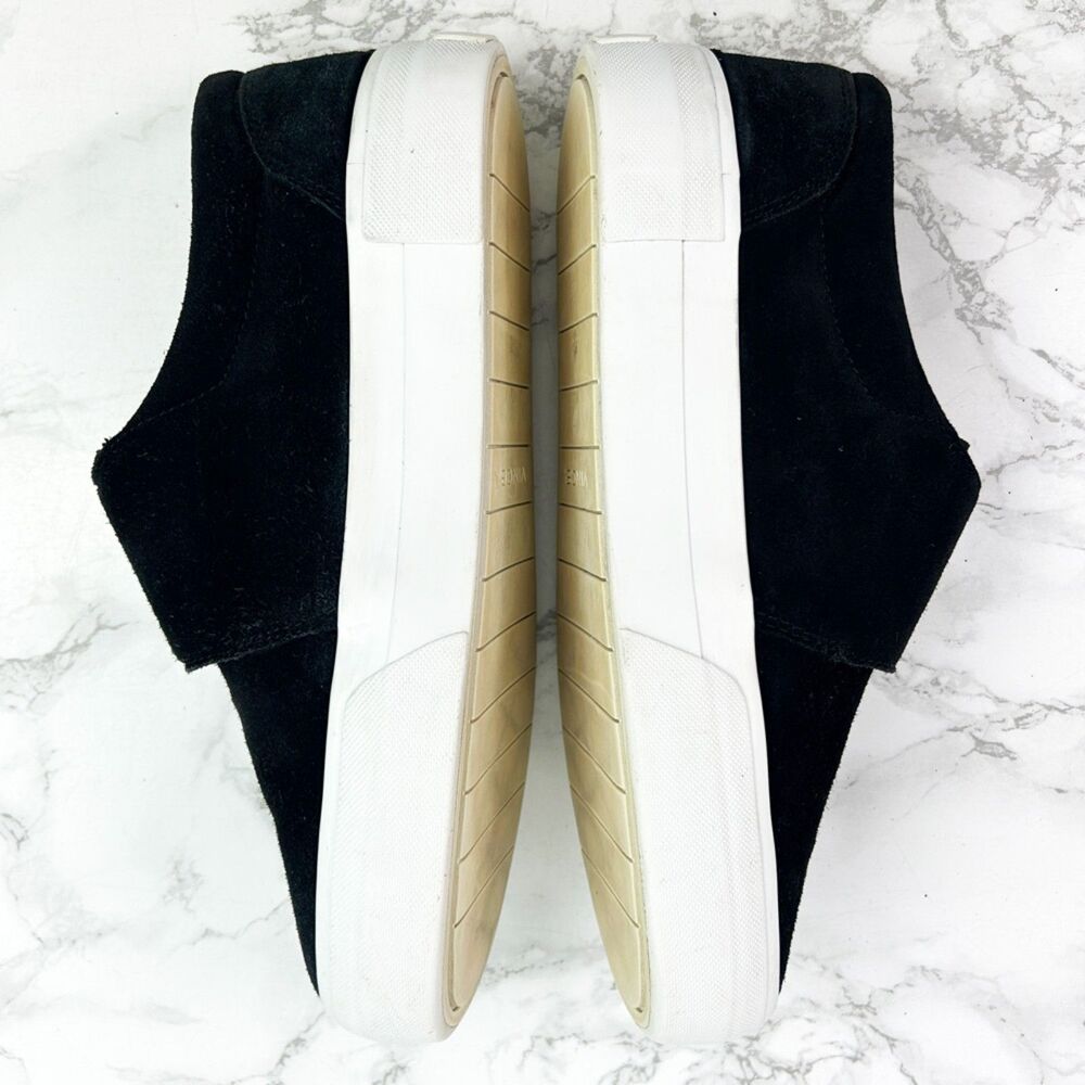 Vince. Cage Suede Leather Platform Sneakers (8.5) in Black Slip-On Loafer - Picture 6 of 13